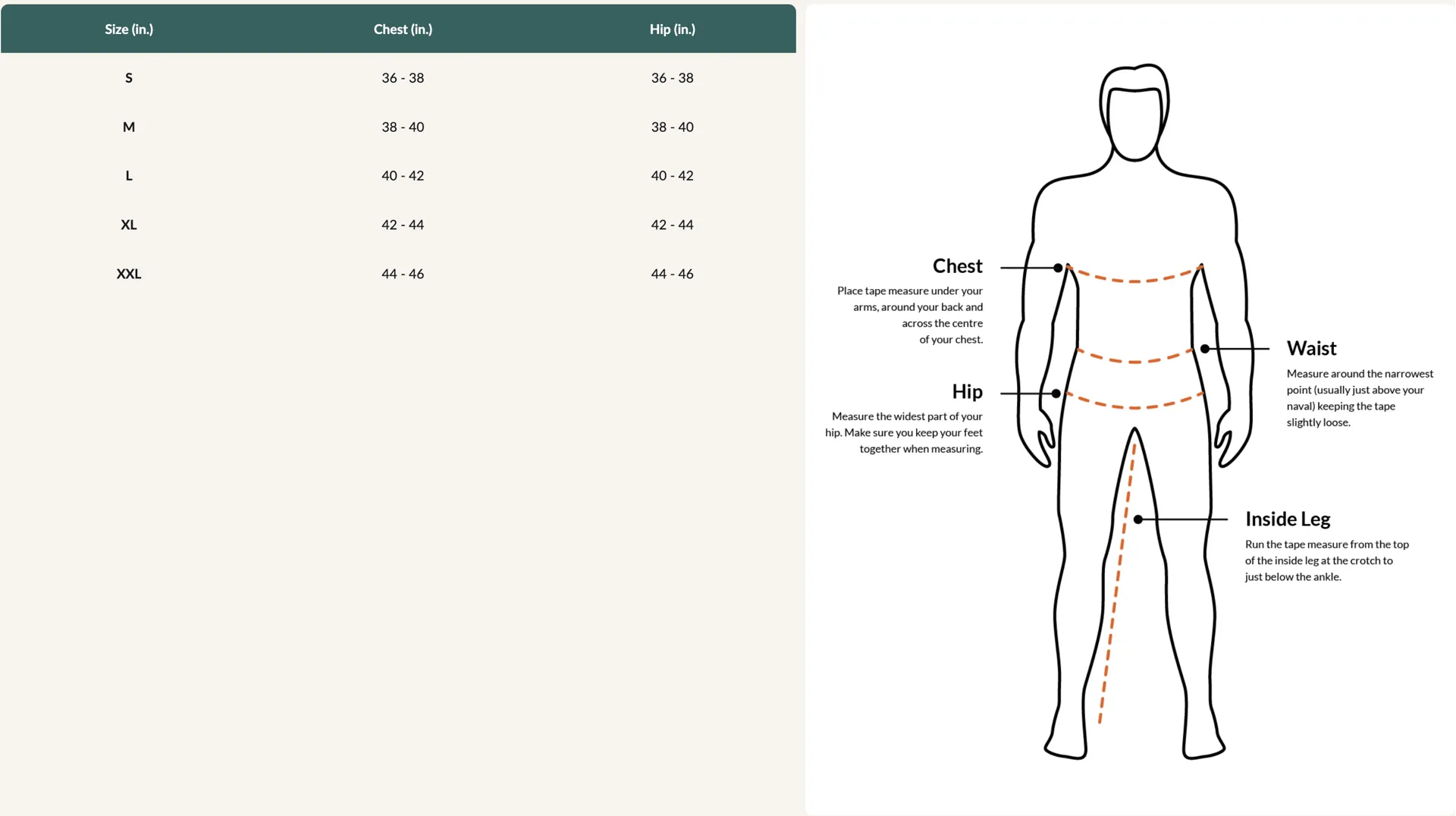 Passenger Mens Size Guide