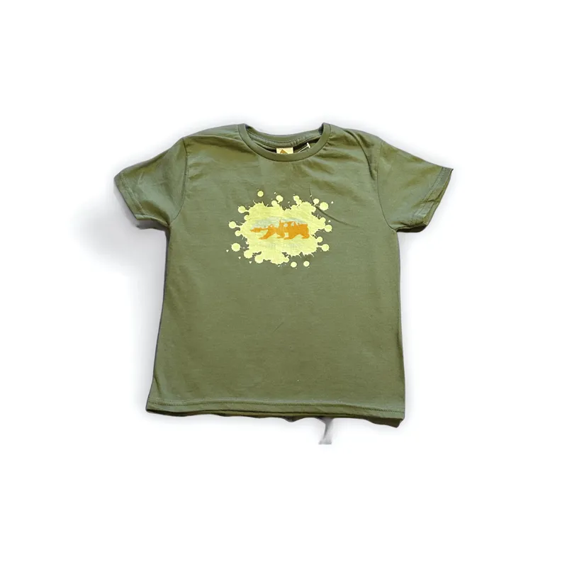 Bear Trax Kids Paintsplat Tee - Forest Green