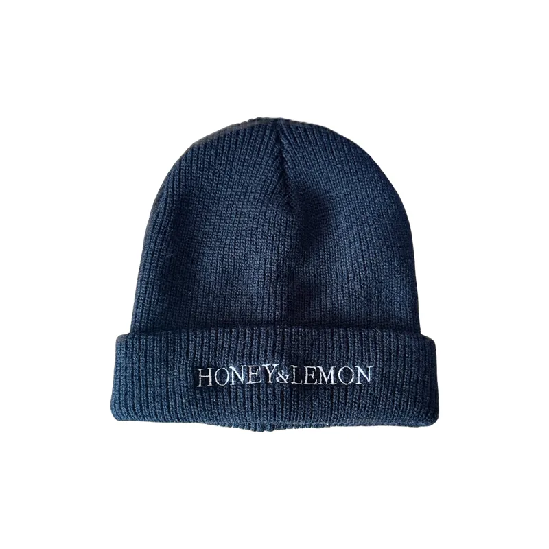 Honey+Lemon Knit Beanie Black