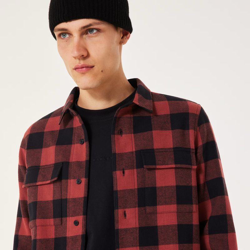Oakley Bear Cozy Flannel - Rosewood/Black-2