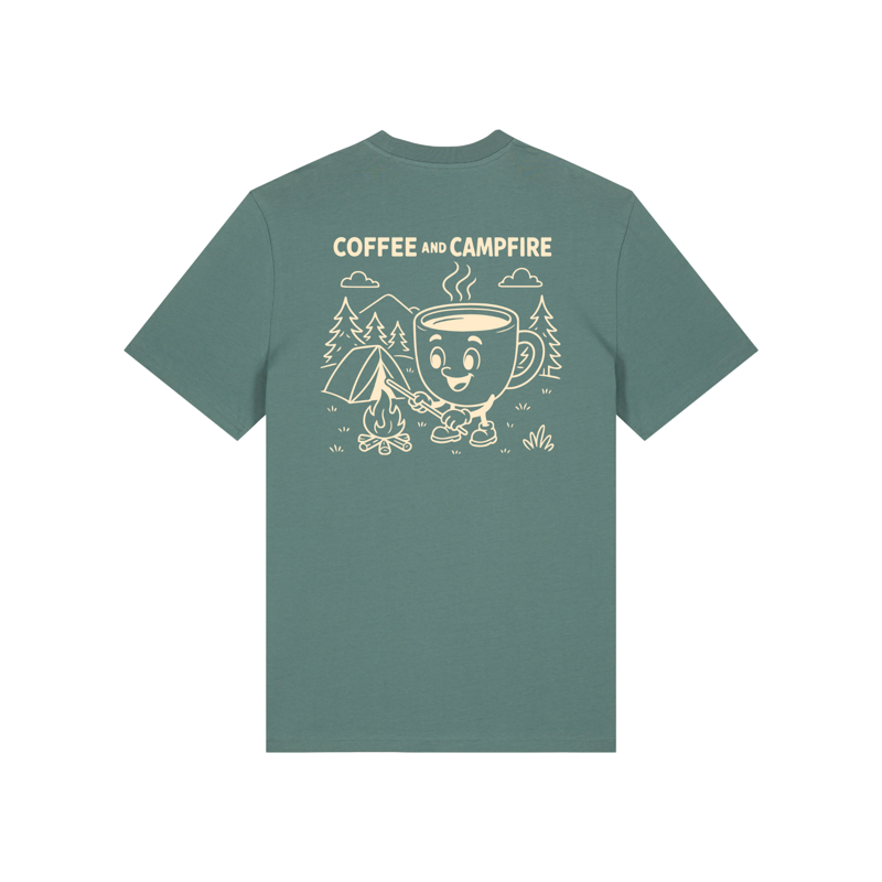 Bear Trax Coffee + Campfire Tee - Dew-1