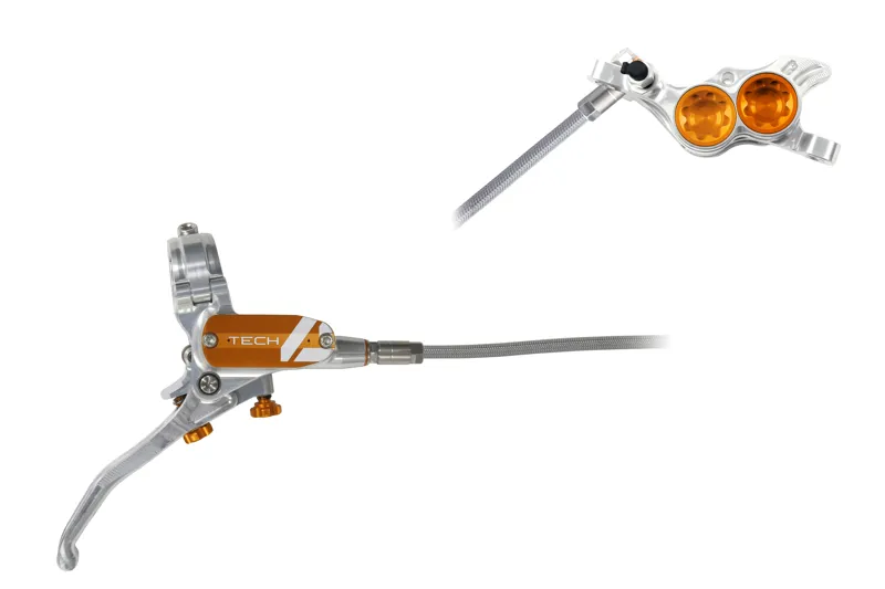 Tech 4 E4 - No Rotor-Silver/Orange- BRAIDED-1