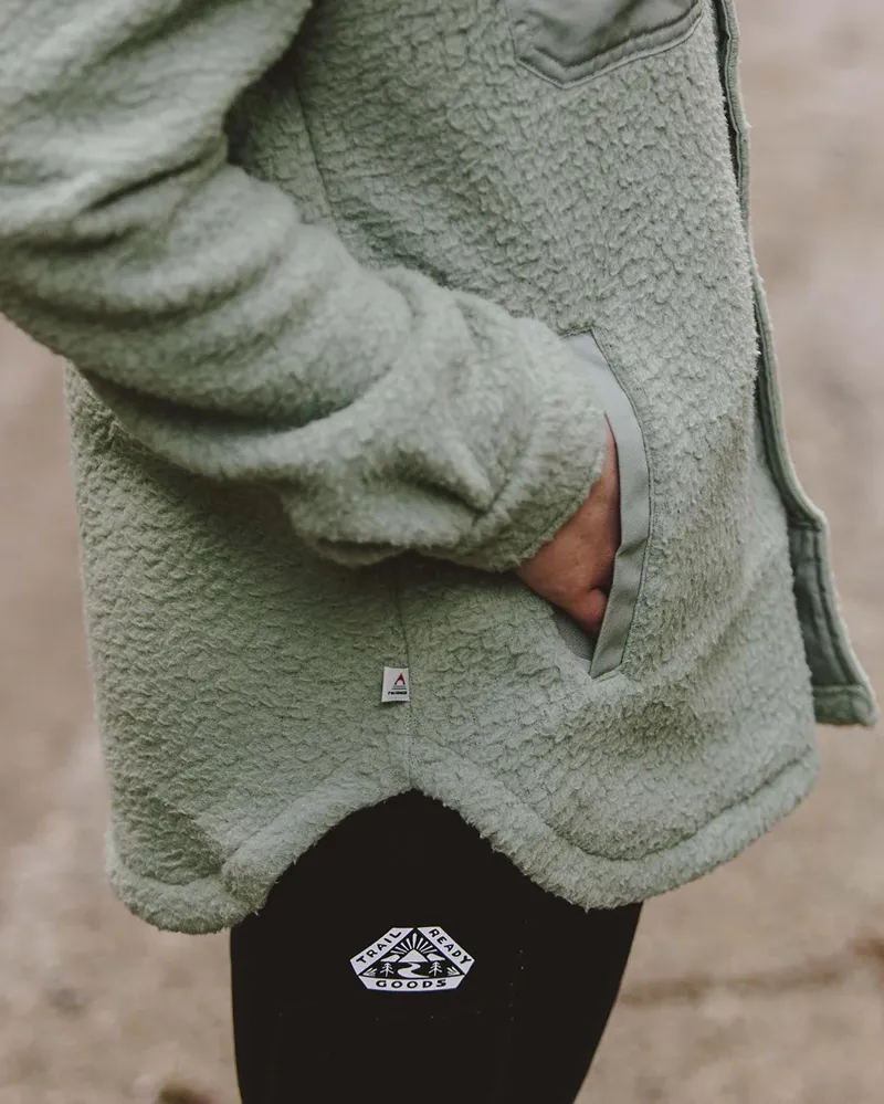 Passenger Rappel Recycled Sherpa Oversized Shirt - Pistachio-4