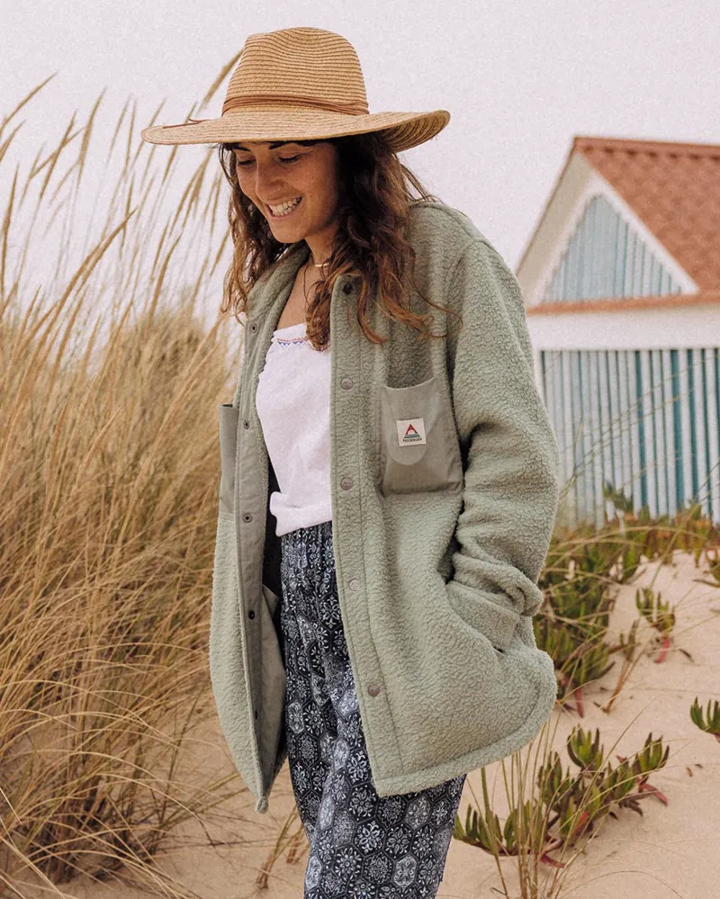 Passenger Rappel Recycled Sherpa Oversized Shirt - Pistachio