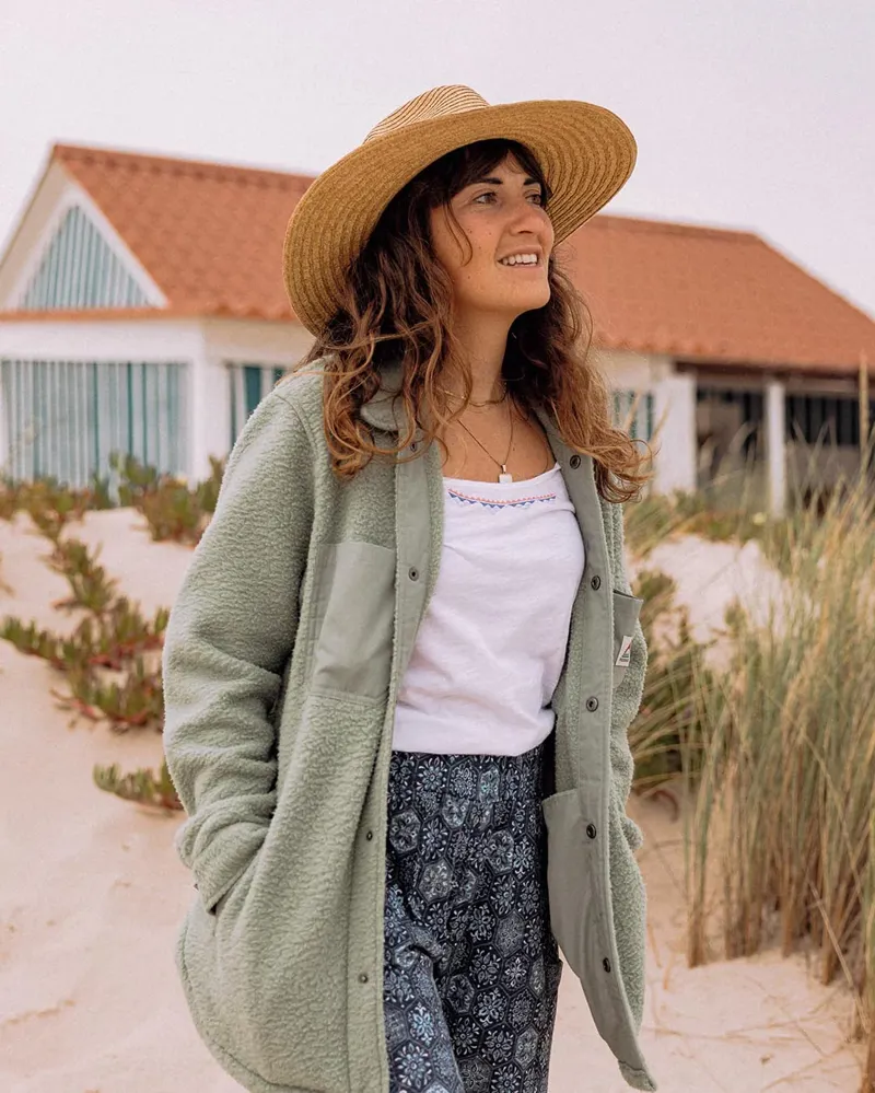 Passenger Rappel Recycled Sherpa Oversized Shirt - Pistachio-1