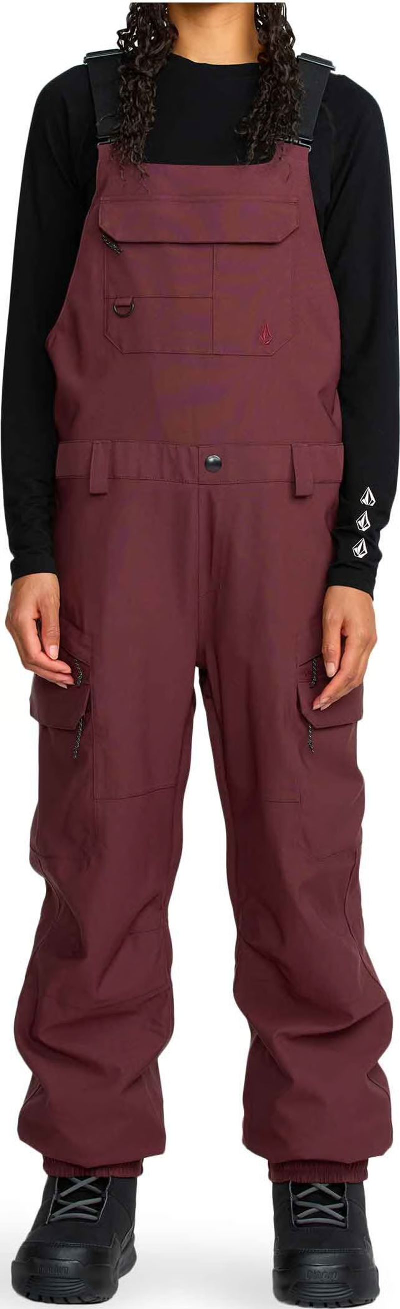 Volcom Creston 3D Stretch Bib Overall - Oxblood