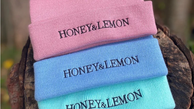 Honey+Lemon Knit Beanie Blue Chalk-1