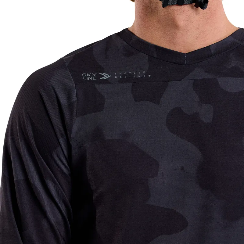 Troy Lee Designs Skyline Long Sleeve Jersey / Scrubland - Black-13